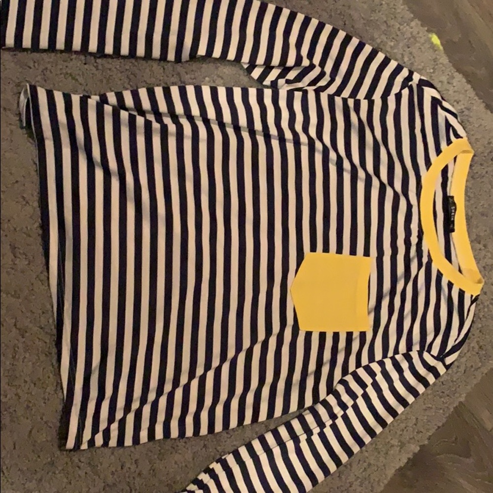 Shein Black and White Striped long Sleeve